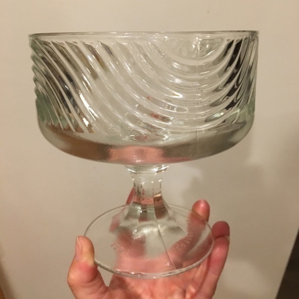 Vintage E.O. Brody Pedestal Glass Compote Bowl Dish